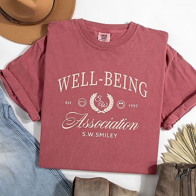 S.W.Smiley Well-Being Association - Women's Garment Dyed Graphic T-Shirt