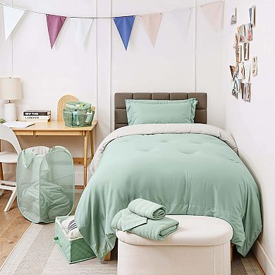 Nestl Complete Dorm Room Set with Down Alternative Pillow