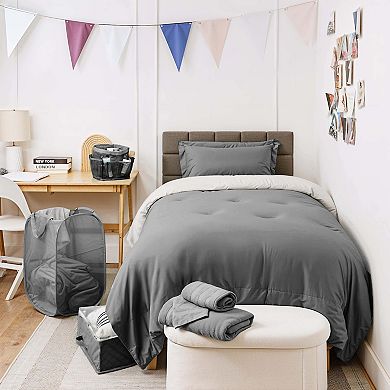 Nestl Complete Dorm Room Set with Down Alternative Pillow