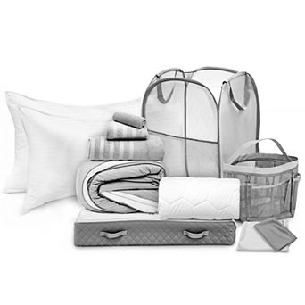 Nestl Complete Dorm Room Set with Down Alternative Pillow