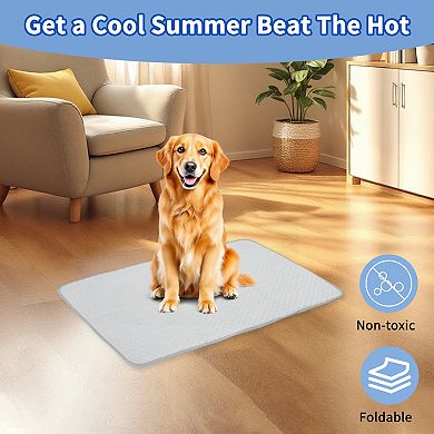 1Pc Dog Cooling Mat, Durable Machine Washable Pets Cool Pad