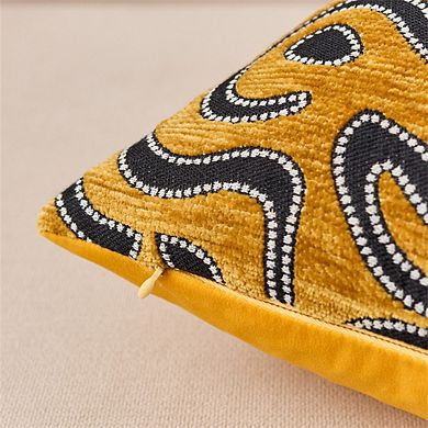 AAW Chenille Jacquard Camouflage Moire Pattern Throw Pillow Cover Set of 2