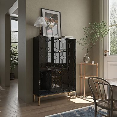 Clihome 16 Pairs Wood Shoe Storage Cabinet with Drawers