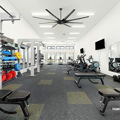 100 inch HVLS Ceiling Fan Without Light, 8 Blades, DC Motor, Remote, 12/24/36 Inch Downrods