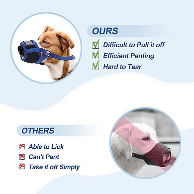 Dog Muzzle, Soft No Barking Bite Mesh Muzzle, Breathable Muzzle Allows Panting Drinking Dog Muzzle