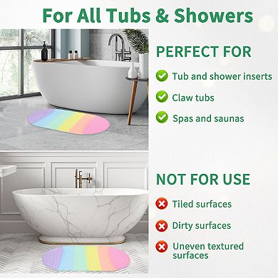 Silicone Non Slip Bath Mat, Machine Washable Shower Mat with Suction Cups Pressable Bubble