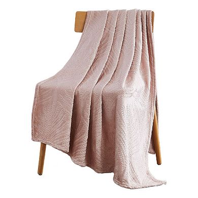 Kate Aurora Floral Ferns Shabby Chic Styled Oversized Ultra Soft and Plush Accent Throw Blanket