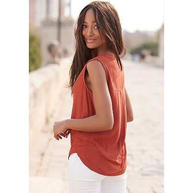 Lascana Women's Sleeveless V-Neck Blouse