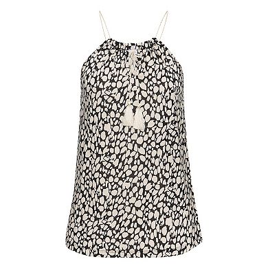 Lascana Women's Braided Strap Print Top