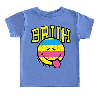 SmileyWorld Bruh Paint Drip Distressed - Toddler Short Sleeve Graphic T-Shirt