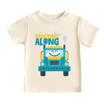 SmileyWorld Trucking Along - Toddler Short Sleeve Graphic T-Shirt