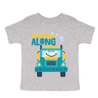 SmileyWorld Trucking Along - Toddler Short Sleeve Graphic T-Shirt
