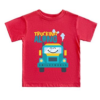 SmileyWorld Trucking Along - Toddler Short Sleeve Graphic T-Shirt
