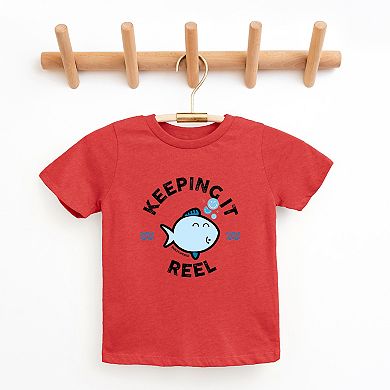 SmileyWorld Keeping It Reel Fish - Youth Short Sleeve Graphic T-Shirt