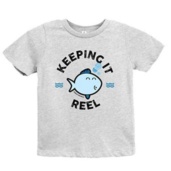 SmileyWorld Keeping It Reel Fish - Youth Short Sleeve Graphic T-Shirt