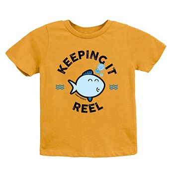 SmileyWorld Keeping It Reel Fish - Youth Short Sleeve Graphic T-Shirt