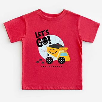 SmileyWorld Let's Go Dump Truck - Toddler Short Sleeve Graphic T-Shirt