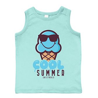 SmileyWorld Cool Summer Ice Cream Blue - Toddler Graphic Tank