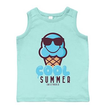 SmileyWorld Cool Summer Ice Cream Blue - Toddler Graphic Tank