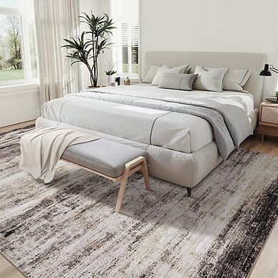 Abstract Area Rug Machine Washable Runner Rug Non Slip Backing Low Pile Throw Rug