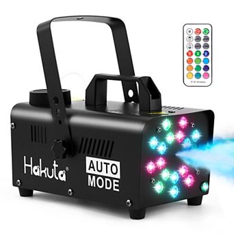 Smoke Machine with 18 Colorful LED Lights Automatic Fog Machine with Racing
