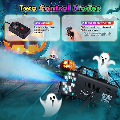 Smoke Machine with 18 Colorful LED Lights Automatic Fog Machine with Racing