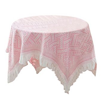Tablecloths with Tassel, Table Cover for Indoor and Outdoor, Kitchen Dining Table Cover 90x90cm