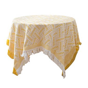 Tablecloths with Tassel, Table Cover for Indoor and Outdoor, Kitchen Dining Table Cover 90x90cm
