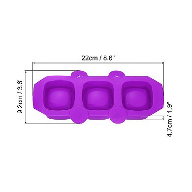 2Pcs Silicone Shot Glass Ice Mould, 3-Cavity Square Shaped Ice Tray for Freezer