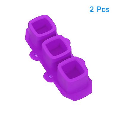 2Pcs Silicone Shot Glass Ice Mould, 3-Cavity Square Shaped Ice Tray for Freezer