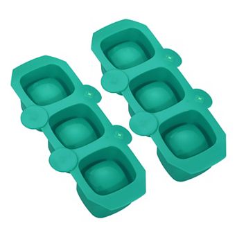2 pc Silicone Shot Glass Ice Mould, 3-Cavity Square Shaped Ice Tray for Freezer
