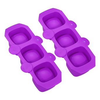 2 pc Silicone Shot Glass Ice Mould, 3-Cavity Square Shaped Ice Tray for Freezer