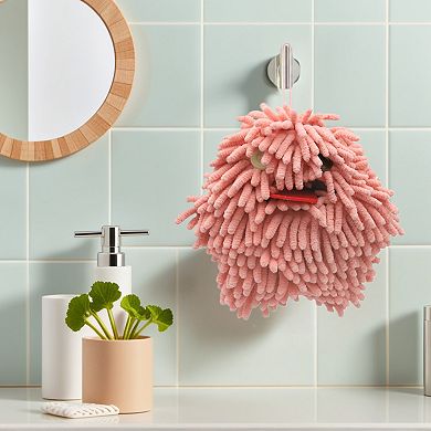 2Pcs Soft Absorbent Chenille Towel, Cute Cartoon Decorative Hand Drying Hanging Towel for Bath 7"x7"