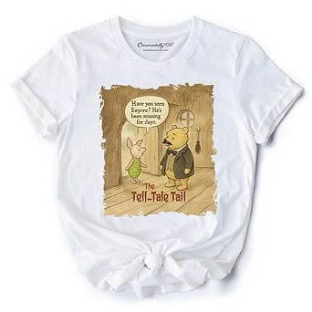 Edgar Allan Pooh T-Shirt, Vintage Halloween Mystery Piglet and Eeyore Tale Tee