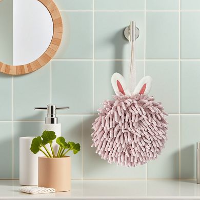 Chenille Hand Towels with Hanging Loop, 2Pcs Funny Bathroom Absorbent Fast Drying Towel Set 7"x7"