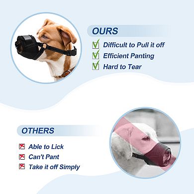 Dog Muzzle, Soft No Barking Bite Mesh Muzzle, Breathable Anti Chewing Muzzle Allows Panting Drinking