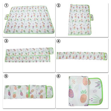 Waterproof Beach Blanket, Lightweight Picnic Mat with Handle 78.74"x78.74"