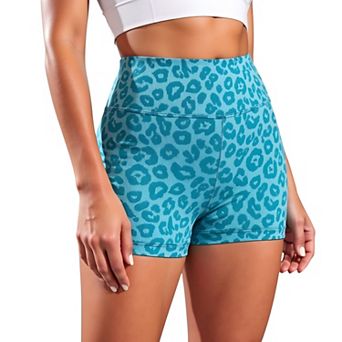 Women's High-Waisted Seamless Leopard Print Cycling Shorts