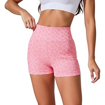 Women's High-Waisted Seamless Leopard Print Cycling Shorts