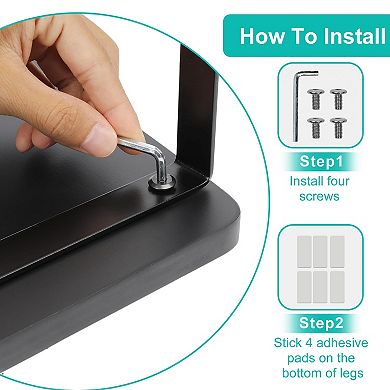 Wooden Metal Toilet Stool 6.7in Anti-Slip Bathroom Poop Stool for Adults & Kids, Rustproof