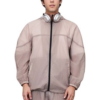 Men's Hooded Zip-Up Sun Protection Jacket with Lightweight Design and Relaxed Fit