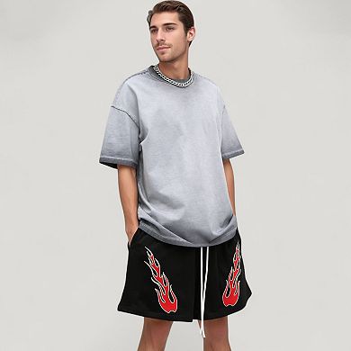 Men's Gradient Short Sleeve Crew Neck T-Shirt with Relaxed Fit and Minimalist Design