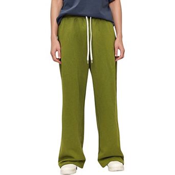 Men's Drawstring Waist Relaxed Fit Wide Leg Casual Sweatpants
