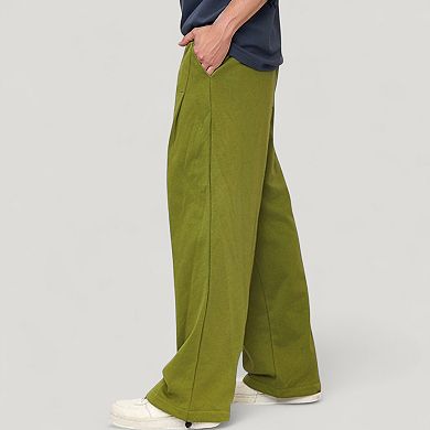Men's Drawstring Waist Relaxed Fit Wide Leg Casual Sweatpants