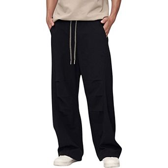 Men's Wide Leg Relaxed Fit Drawstring Waist Casual Sweatpants