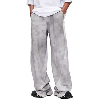 Men's Wide Leg Drawstring Pants with Relaxed Fit and Side Pockets