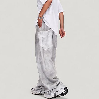Men's Wide Leg Drawstring Pants with Relaxed Fit and Side Pockets