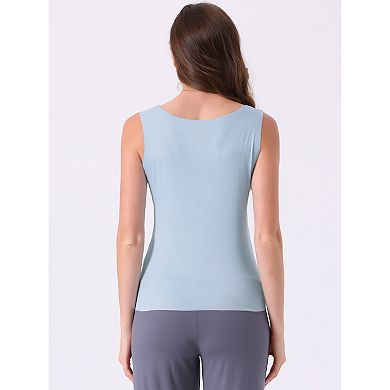 2 Packs Women's Modal Pajama Tank Sleeveless U Neck Loungewear Basic Shirts Summer Sleep Tops