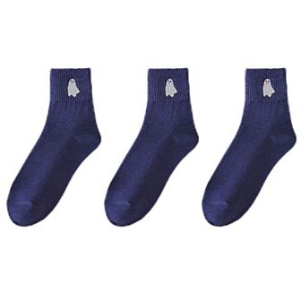 Women's 3-Pack Crew Socks with Ribbed Cuffs in Festive Halloween Design