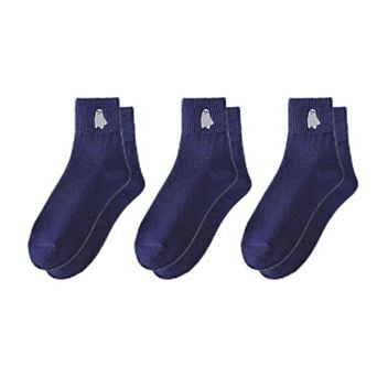 Women's 3-Pack Crew Socks with Ribbed Cuffs in Festive Halloween Design